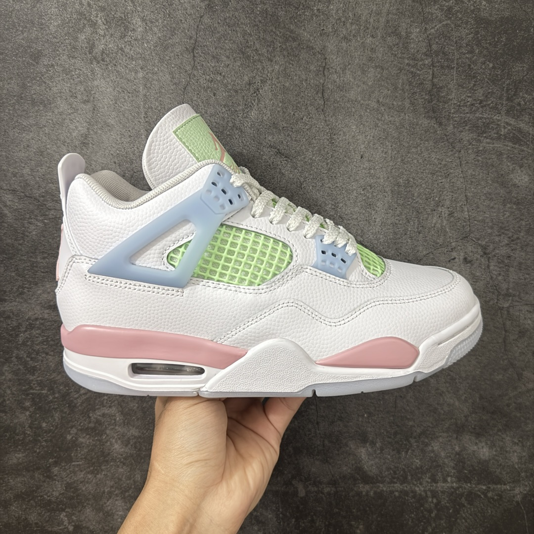 【DF版】Air Jordan 4 Retro Valentine\'s Day AJ4情人节 白绿粉 IB7068-100 原厂独立模具开发 纯正4代正确鞋型 原厂定制头层压纹皮料 原厂鞋楦打造市面最高工艺 内置原厂气垫 立体高频 四线中底拉帮 鞋垫背胶 网格大小 后置立体LOGO等可对比公司货 货号：IB7068 100 尺码：36 36.5 37.5 38 38.5 39 40 40.5 41 42 42.5 43-选品中心
