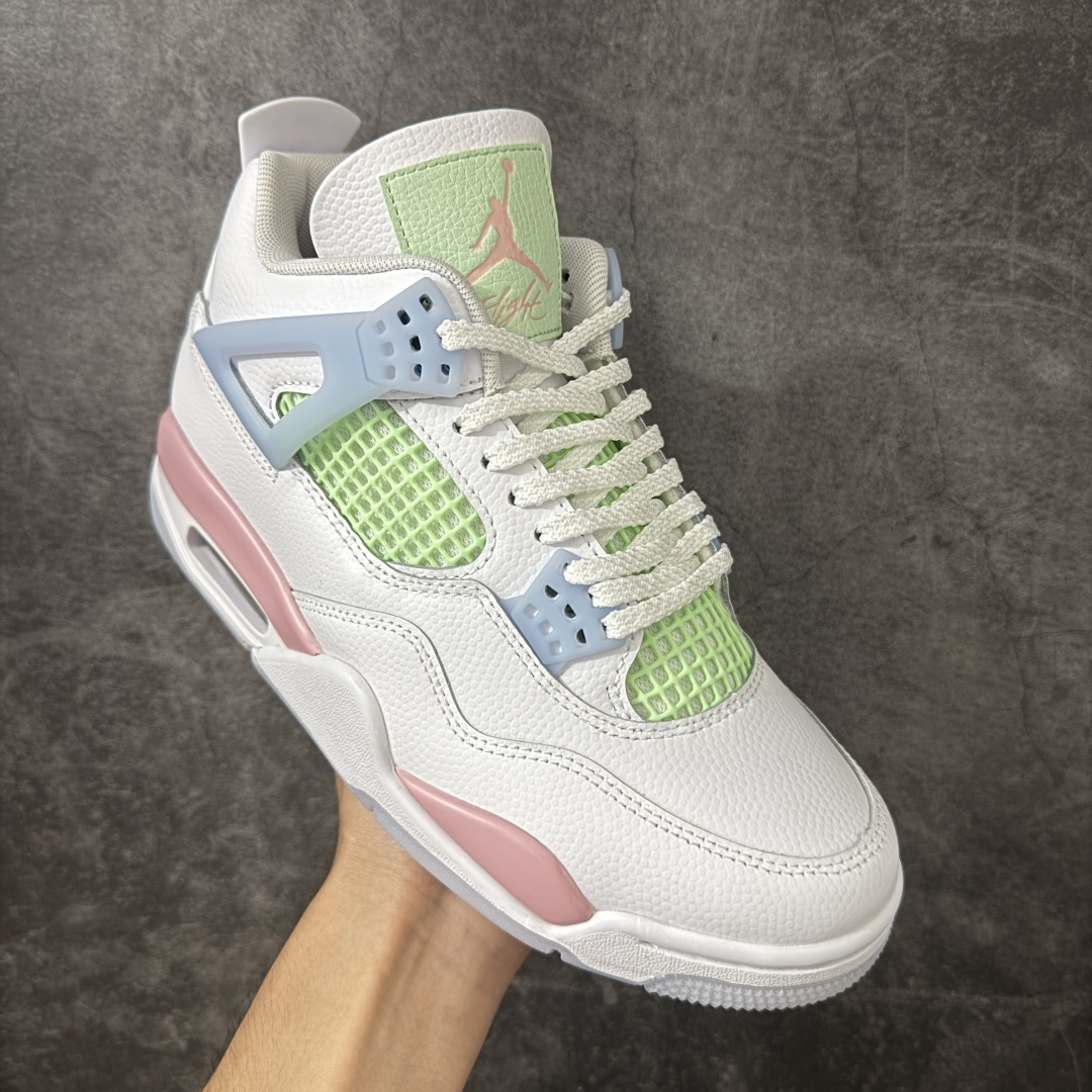 图片[3]-【DF版】Air Jordan 4 Retro Valentine\’s Day AJ4情人节 白绿粉 IB7068-100 原厂独立模具开发 纯正4代正确鞋型 原厂定制头层压纹皮料 原厂鞋楦打造市面最高工艺 内置原厂气垫 立体高频 四线中底拉帮 鞋垫背胶 网格大小 后置立体LOGO等可对比公司货 货号：IB7068 100 尺码：36 36.5 37.5 38 38.5 39 40 40.5 41 42 42.5 43-选品中心