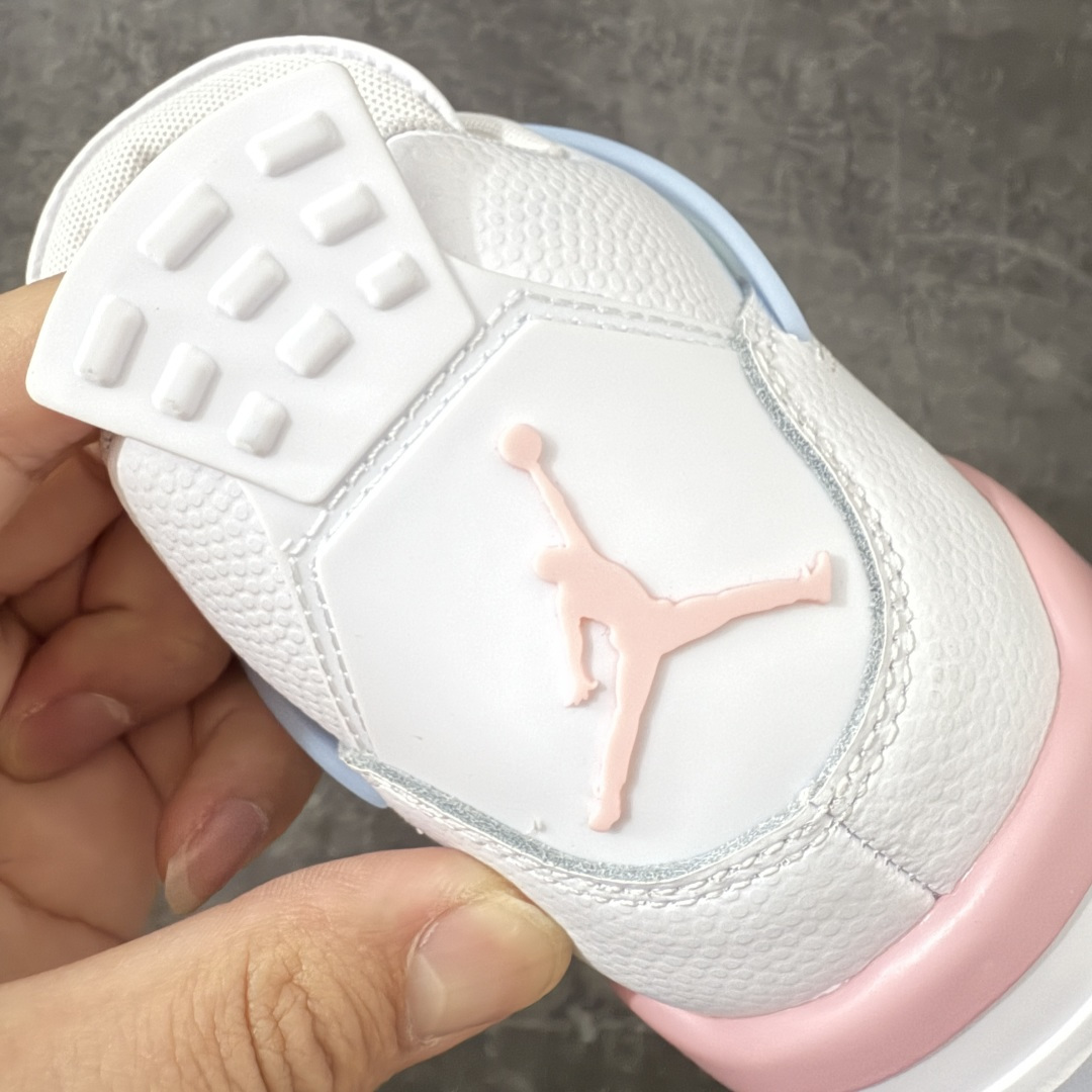 图片[2]-【DF版】Air Jordan 4 Retro Valentine\’s Day AJ4情人节 白绿粉 IB7068-100 原厂独立模具开发 纯正4代正确鞋型 原厂定制头层压纹皮料 原厂鞋楦打造市面最高工艺 内置原厂气垫 立体高频 四线中底拉帮 鞋垫背胶 网格大小 后置立体LOGO等可对比公司货 货号：IB7068 100 尺码：36 36.5 37.5 38 38.5 39 40 40.5 41 42 42.5 43-选品中心