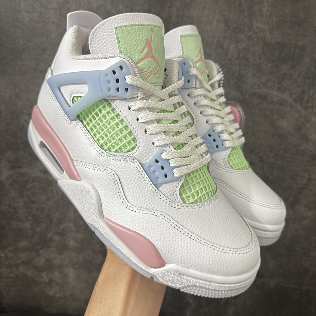 【DF版】Air Jordan 4 Retro Valentine\'s Day AJ4情人节 白绿粉 IB7068-100 原厂独立模具开发 纯正4代正确鞋型 原厂定制头层压纹皮料 原厂鞋楦打造市面最高工艺 内置原厂气垫 立体高频 四线中底拉帮 鞋垫背胶 网格大小 后置立体LOGO等可对比公司货 货号：IB7068 100 尺码：36 36.5 37.5 38 38.5 39 40 40.5 41 42 42.5 43-选品中心