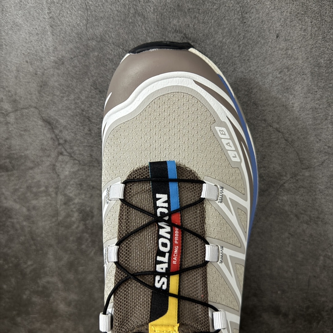 图片[5]-【纯原W1版本】Salomon XT-6 Goodbai 新配色灰蓝 477391 萨洛蒙复古潮流户外机能登山跑鞋 纯原外贸平台特供订单 耗时半年巨作 全套原纸板楦头开发 原厂特供网布配套加持 确保原汁原味 完美呈现版型 原档数据独家私模五层组合大底 原装Ortholite轻量化鞋垫 中底布带钢印编号 原厂TPU锁扣 进口港宝加持 后跟自然饱满 还原公司包裹性 鞋面以“锯齿”状的包裹系统呈现 在基色底之下加入了各种色点缀 将公司的最新技术和时尚前卫的造型融入耐用的长跑款式中 鞋面由 TPU 薄膜制成 并焊接在高耐磨网眼上 使其既时尚又坚固 由 ACS底盘支撑 可增强稳定性和支撑力 以及由橡胶凸耳 Contragrip外底覆盖的 EVA 缓冲中底 旨在应对崎岖的地形 鞋舌上的彩色Salomon 标签、Quicklace 系统以及鞋头、鞋舌和鞋跟上的附加品牌使细节更加完美 让穿着者可以轻松驾驭户外与通勤下的任何运动生活场景 无缝鞋身户外随意纵横 颜值与脚感兼备 出街通勤 绝对非常吸睛 你值得拥有 尺码：36 36.5 37.5 38 38.5 39 40 40.5 41 42 42.5 43 44 44.5 45-选品中心
