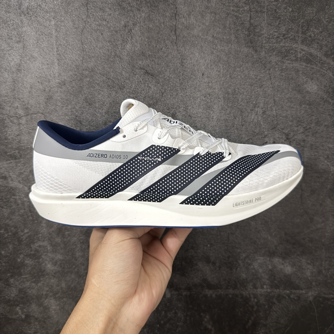 【公司级】Adidas Adizero Adios 10 阿迪达斯 马拉松飞线贾卡轻质透气休闲运动跑步鞋 采用双层透气网纱 Flywire动态飞线绑缚鞋面材质 内置Zoom小气垫装置 货号： KI5896 尺码： 36 36.5 37 38 38.5 39 40 40.5 41 42 42 42.5 43 44 45-选品中心
