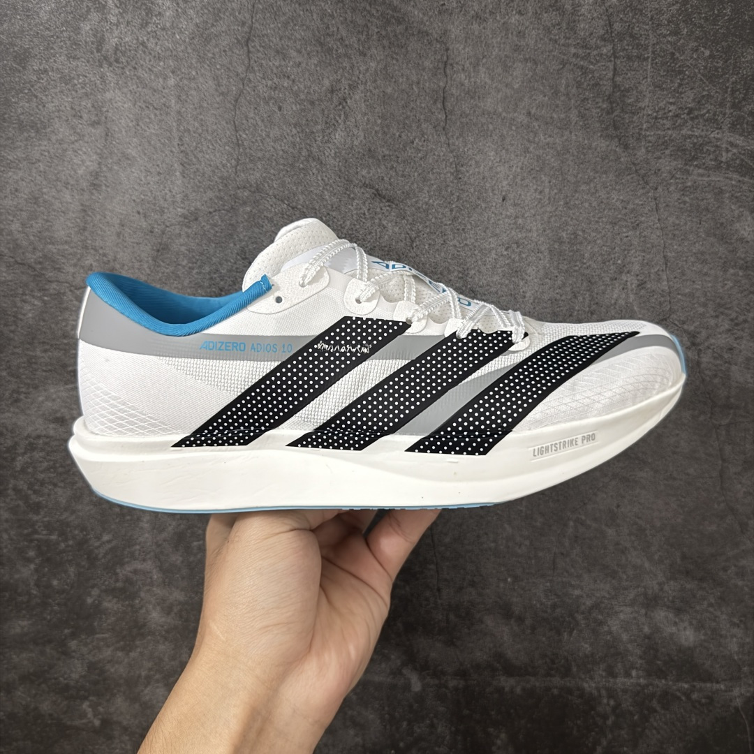 【公司级】Adidas Adizero Adios 10 阿迪达斯 马拉松飞线贾卡轻质透气休闲运动跑步鞋 采用双层透气网纱 Flywire动态飞线绑缚鞋面材质 内置Zoom小气垫装置 货号： KI7986 尺码： 36 36.5 37 38 38.5 39 40 40.5 41 42 42 42.5 43 44 45-选品中心