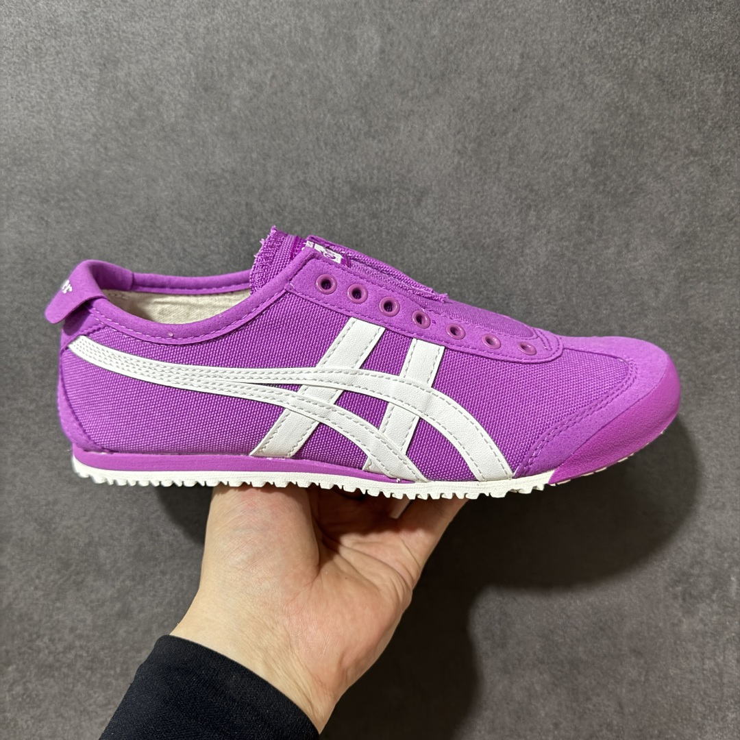 【公司级】Onitsuka Tiger MEXICO66 Paraty Slip-On 亚瑟士鬼塚虎一脚蹬经典休闲鞋 虎爪造型的Logo，鞋身稳定包裹系统支撑鞋身。鞋头外包橡胶片，保护脚趾，耐磨损。穿脱简洁，懒汉风格。 货号：1183A360-501 尺码：36-45-选品中心