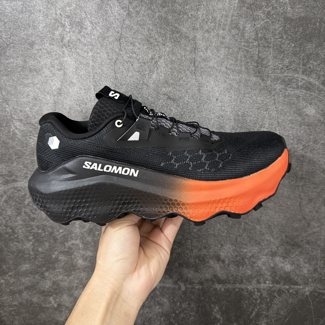 【纯原版】SALOMON萨洛蒙 ULTRA GLIDE 4 减震轻便透气舒适全地形 越野跑鞋 男女款 黑橙 491416 潮流越野机能户外休闲运动跑步鞋 采用透气网布与防护皮革组合鞋面材质 牛角扣系带开合 欧索莱环保去臭环型组合鞋垫 外置4D先进科技以及Contagrip大底 尺码：39-44-选品中心