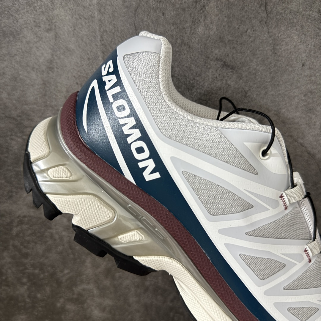 图片[7]-【小绿x版】 Salomon XT-6 Goodbai 新配色灰蓝 454564 萨洛蒙复古潮流户外机能登山跑鞋 纯原外贸平台特供订单 耗时半年巨作 全套原纸板楦头开发 原厂特供网布配套加持 确保原汁原味 完美呈现版型 原档数据独家私模五层组合大底 原装Ortholite轻量化鞋垫 中底布带钢印编号 原厂TPU锁扣 进口港宝加持 后跟自然饱满 还原公司包裹性 鞋面以“锯齿”状的包裹系统呈现 在基色底之下加入了各种色点缀 将公司的最新技术和时尚前卫的造型融入耐用的长跑款式中 鞋面由 TPU 薄膜制成 并焊接在高耐磨网眼上 使其既时尚又坚固 由 ACS底盘支撑 可增强稳定性和支撑力 以及由橡胶凸耳 Contragrip外底覆盖的 EVA 缓冲中底 旨在应对崎岖的地形 鞋舌上的彩色Salomon 标签、Quicklace 系统以及鞋头、鞋舌和鞋跟上的附加品牌使细节更加完美 让穿着者可以轻松驾驭户外与通勤下的任何运动生活场景 无缝鞋身户外随意纵横 颜值与脚感兼备 出街通勤 绝对非常吸睛 你值得拥有 尺码：36 36.5 37.5 38 38.5 39 40 40.5 41 42 42.5 43 44 44.5 45-选品中心