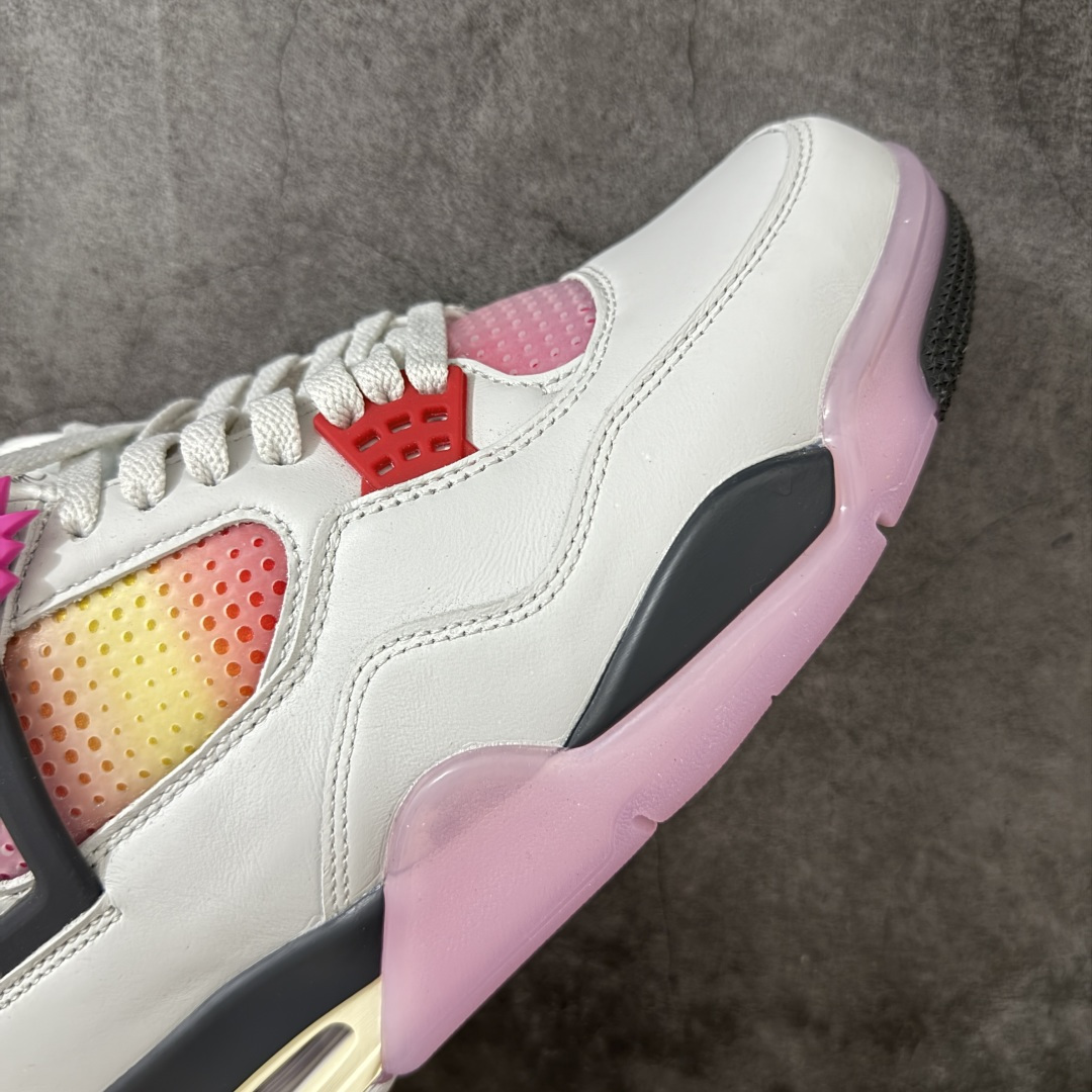 图片[6]-【原厂版】Jordan Air Jordan 4 Retro Comic 舒适贴合 支撑 复古篮球鞋 男款 AJ4白黑粉 货号JA1135-100 全新升级改良 原鞋原楦原纸板同源开发 完美呈现乔4的版型 内侧正确双色网格 还原细节 原厂皮料 正确气垫颜色 正确网格工艺 正确拉帮工艺 全鞋原装材料制作 原档案原模具打造 支持全方位与正品对比 尺码：40-47.5-选品中心