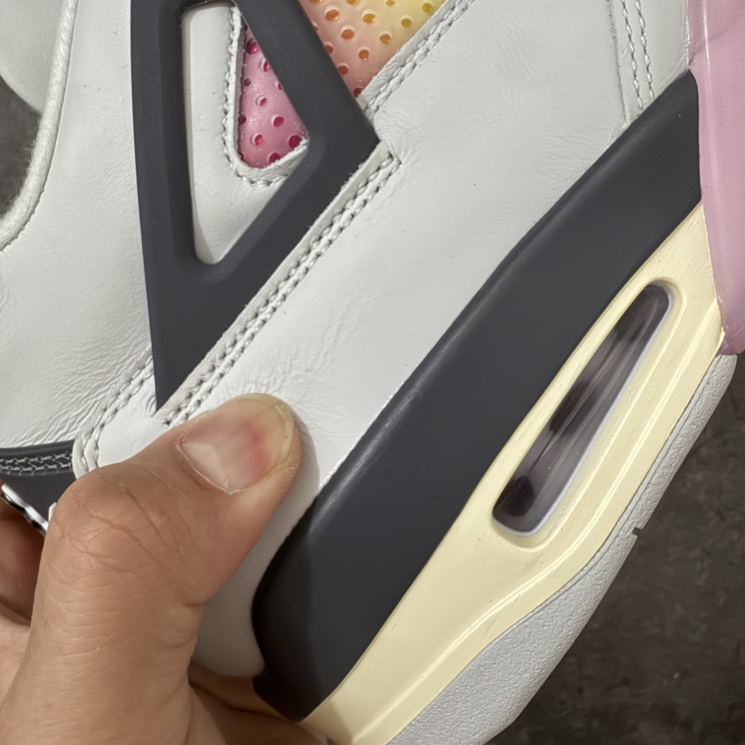 图片[3]-【原厂版】Jordan Air Jordan 4 Retro Comic 舒适贴合 支撑 复古篮球鞋 男款 AJ4白黑粉 货号JA1135-100 全新升级改良 原鞋原楦原纸板同源开发 完美呈现乔4的版型 内侧正确双色网格 还原细节 原厂皮料 正确气垫颜色 正确网格工艺 正确拉帮工艺 全鞋原装材料制作 原档案原模具打造 支持全方位与正品对比 尺码：40-47.5-选品中心