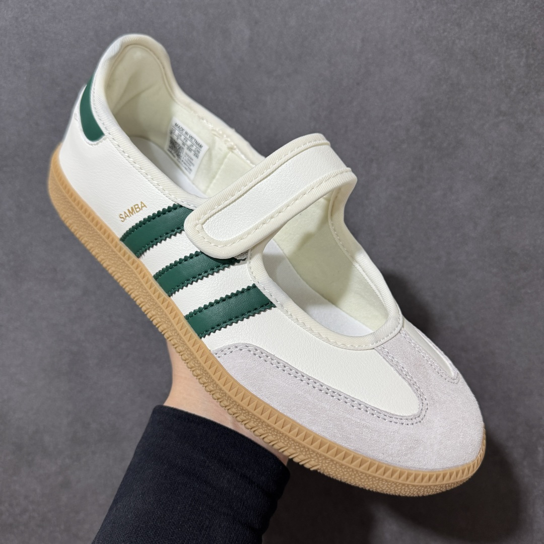 图片[3]-特价【公司级】Adidas Samba Janes阿迪达斯玛丽珍款玫瑰金板鞋懒人一脚蹬运动鞋 Adidas Samba Janes采用皮革材质，Adidas Samba Janes的设计融合了经典与现代元素。它采用了玛丽珍鞋的特色设计，如鞋面上的扣带和环扣装饰，同时保留了Samba鞋的经典三道杠设计和橡胶大底。这款鞋的鞋型修长，中足偏窄，整体贴合感强，适合标准脚型和宽脚型的人群‌ 货号： IH9206 HI6485 尺码：36 36.5 37 38 38.5 39 40 40.5 41 42-选品中心