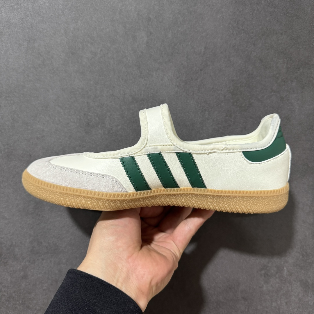 图片[2]-特价【公司级】Adidas Samba Janes阿迪达斯玛丽珍款玫瑰金板鞋懒人一脚蹬运动鞋 Adidas Samba Janes采用皮革材质，Adidas Samba Janes的设计融合了经典与现代元素。它采用了玛丽珍鞋的特色设计，如鞋面上的扣带和环扣装饰，同时保留了Samba鞋的经典三道杠设计和橡胶大底。这款鞋的鞋型修长，中足偏窄，整体贴合感强，适合标准脚型和宽脚型的人群‌ 货号： IH9206 HI6485 尺码：36 36.5 37 38 38.5 39 40 40.5 41 42-选品中心