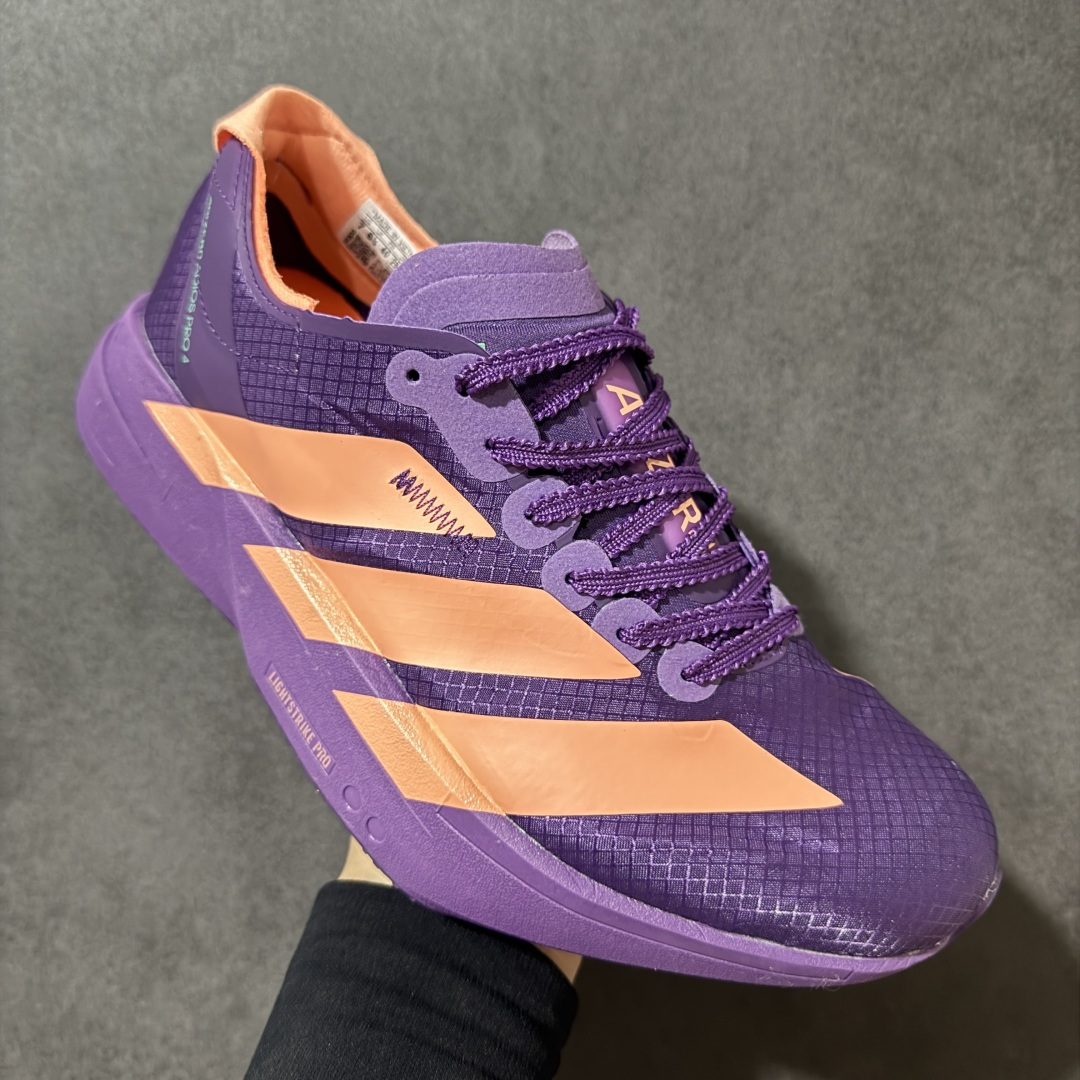 图片[3]-【公司级】ADIZERO ADIOS PRO 4 M 阿迪超轻透气缓震跑鞋   整体外观造型与adiZero Adios Pro EVO 1非常相似 中底配置方面搭载全掌Lightstrike Pro 鞋面采用透气网面示人 契合日常训练鞋的定位 更加耐用 外底给到了马牌橡胶 及上代竞速旗舰adidas Adizero Adios Pro 3区域分布 货号： JR1288 尺码：36-45带半码-选品中心