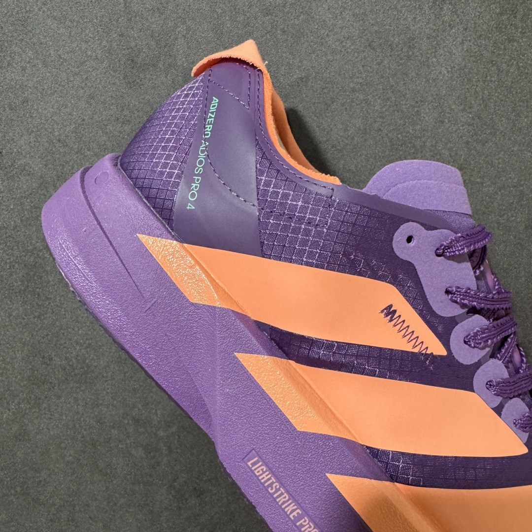图片[6]-【公司级】ADIZERO ADIOS PRO 4 M 阿迪超轻透气缓震跑鞋   整体外观造型与adiZero Adios Pro EVO 1非常相似 中底配置方面搭载全掌Lightstrike Pro 鞋面采用透气网面示人 契合日常训练鞋的定位 更加耐用 外底给到了马牌橡胶 及上代竞速旗舰adidas Adizero Adios Pro 3区域分布 货号： JR1288 尺码：36-45带半码-选品中心