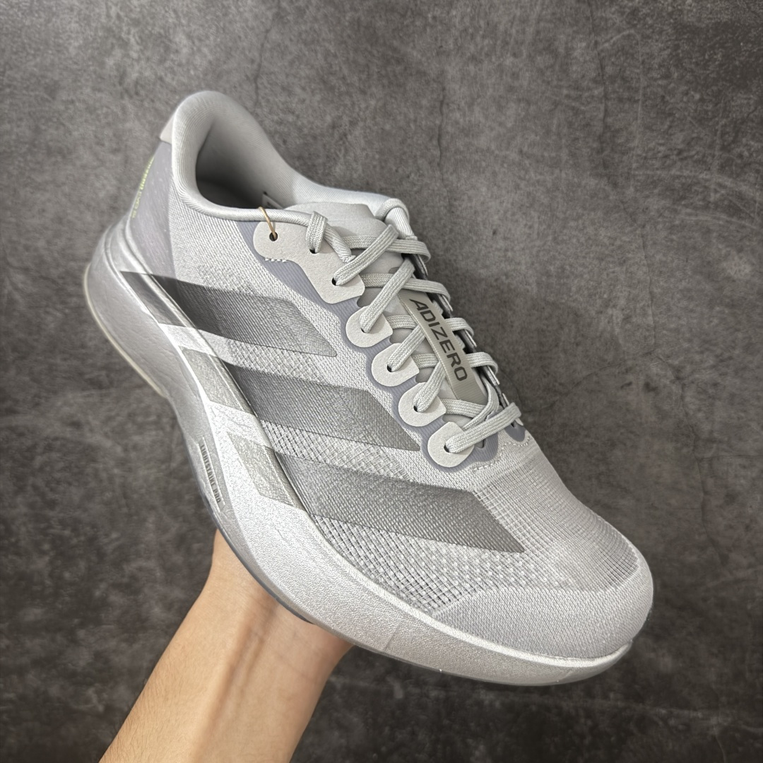 图片[3]-【XE版本】Adidas Adizero EVO SL 马拉松竞速专业跑鞋 市场最强版出货 原材料 内置碳板 原厂网纱潮流 超临界发泡大底 脚感软弹度与原版几乎无差别 细节目前市场最接近原版品质 外贸专供 最大做到48码 此款针织网面非常轻薄 纤维间的缝隙很大 可以保证跑步时的透气、排汗效果 鞋舌直接与两侧的内衬和鞋底连接在一起 在跑步过程中不会被鞋舌的左右移动所困扰 在标准鞋带孔的基础上再拓宽一组鞋带孔 适合不同脚型的需求 突破性 EnergyRods 技术，有助于跑者实现更好的成绩 中底独特的LIGHTSTRIKE PRO泡棉材质 微弹感觉在跑步过程中给予了良好的支撑体验 对于顶级精英和高水平进阶跑者来说 ADIOS PRO是一双值得信赖的竞速比赛用鞋 货号：JR3414 尺码：36-48-选品中心