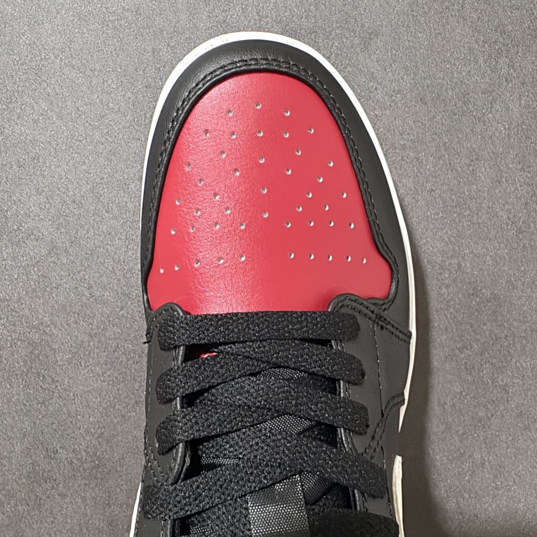 Air Jordan 1 Low 乔1 AJ1低帮板鞋原鞋原档案开发 原档冲孔鞋头 鞋垫背胶工艺 四线拉