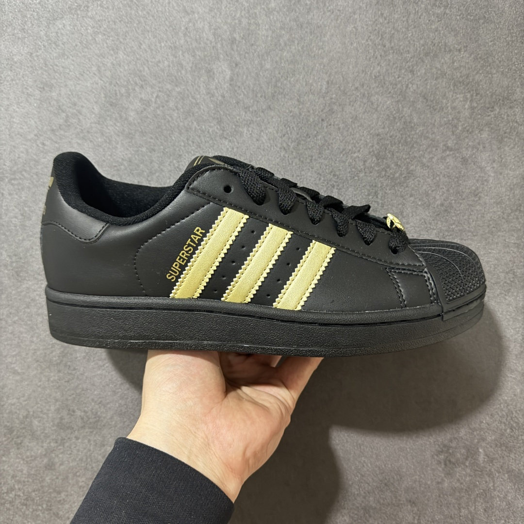 adidas originals Superstar 2 贝壳头黑金货号: KJ3550尺码：35.5 
