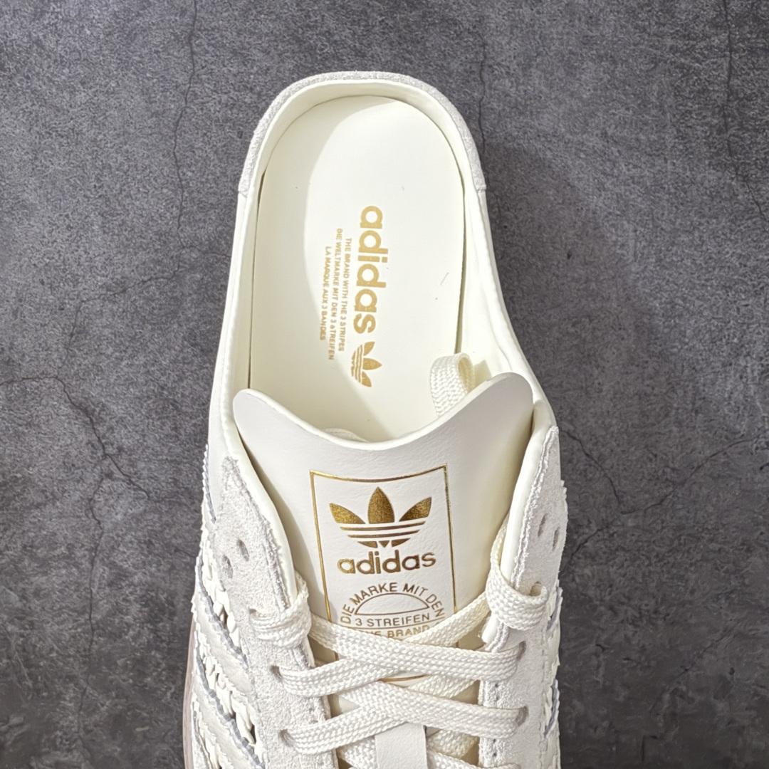 图片[8]-【Top纯原】桑巴德训拖鞋一脚蹬 adidas originals Samba OG MULE 包头拖鞋 KH7719 浅米色 口碑大厂出品 品控大底版型不断改良更新 全套原纸板楦头开发 确保原汁原味 完美呈现桑巴版型 一比一鞋头弧度高度鞋身弧度 原厂头层皮料 细节品控鞋型随意对比 正确烫金高频细节 独家私模橡胶大底 原盒原配 尺码：36 36.5 37.5 38 38.5 39 40 40.5 41 42 42.5 43 44 44.5 45-选品中心