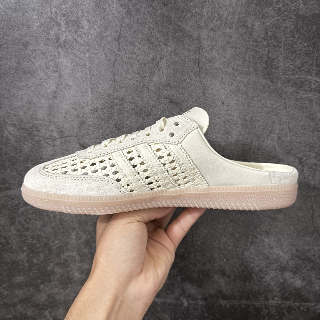 图片[2]-【Top纯原】桑巴德训拖鞋一脚蹬 adidas originals Samba OG MULE 包头拖鞋 KH7719 浅米色 口碑大厂出品 品控大底版型不断改良更新 全套原纸板楦头开发 确保原汁原味 完美呈现桑巴版型 一比一鞋头弧度高度鞋身弧度 原厂头层皮料 细节品控鞋型随意对比 正确烫金高频细节 独家私模橡胶大底 原盒原配 尺码：36 36.5 37.5 38 38.5 39 40 40.5 41 42 42.5 43 44 44.5 45-选品中心