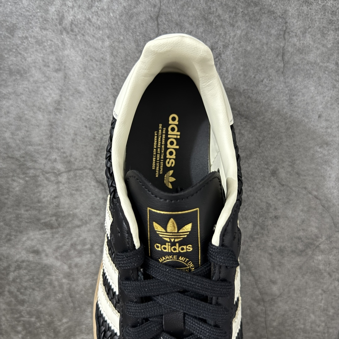 图片[8]-【渠道纯原】adidas originals Samba 贴合舒适 德训鞋 男女同款 黑白色 HQ9282 口碑大厂出品 品控大底版型不断改良更新 全套原纸板楦头开发 确保原汁原味 完美呈现桑巴版型 一比一鞋头弧度高度鞋身弧度 原厂头层皮料 东莞正确编织面 区别通货 细节品控鞋型随意对比 正确烫金高频细节 独家私模橡胶大底 原盒原配 尺码：35.5 36 36.5 37.5 38 38.5 39 40 40.5 41 42 42.5 43 44 44.5 45-选品中心
