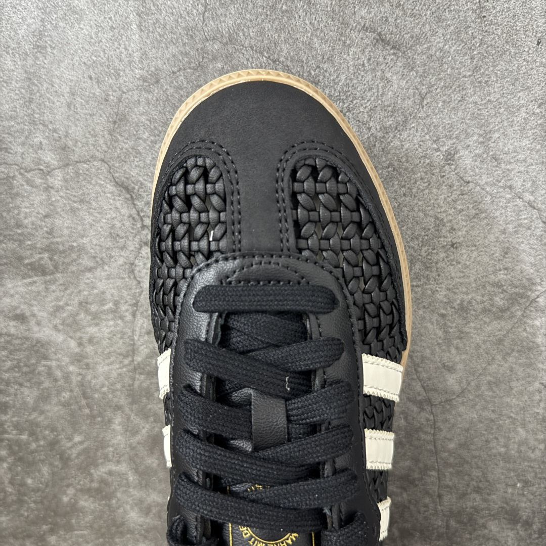 图片[5]-【渠道纯原】adidas originals Samba 贴合舒适 德训鞋 男女同款 黑白色 HQ9282 口碑大厂出品 品控大底版型不断改良更新 全套原纸板楦头开发 确保原汁原味 完美呈现桑巴版型 一比一鞋头弧度高度鞋身弧度 原厂头层皮料 东莞正确编织面 区别通货 细节品控鞋型随意对比 正确烫金高频细节 独家私模橡胶大底 原盒原配 尺码：35.5 36 36.5 37.5 38 38.5 39 40 40.5 41 42 42.5 43 44 44.5 45-选品中心