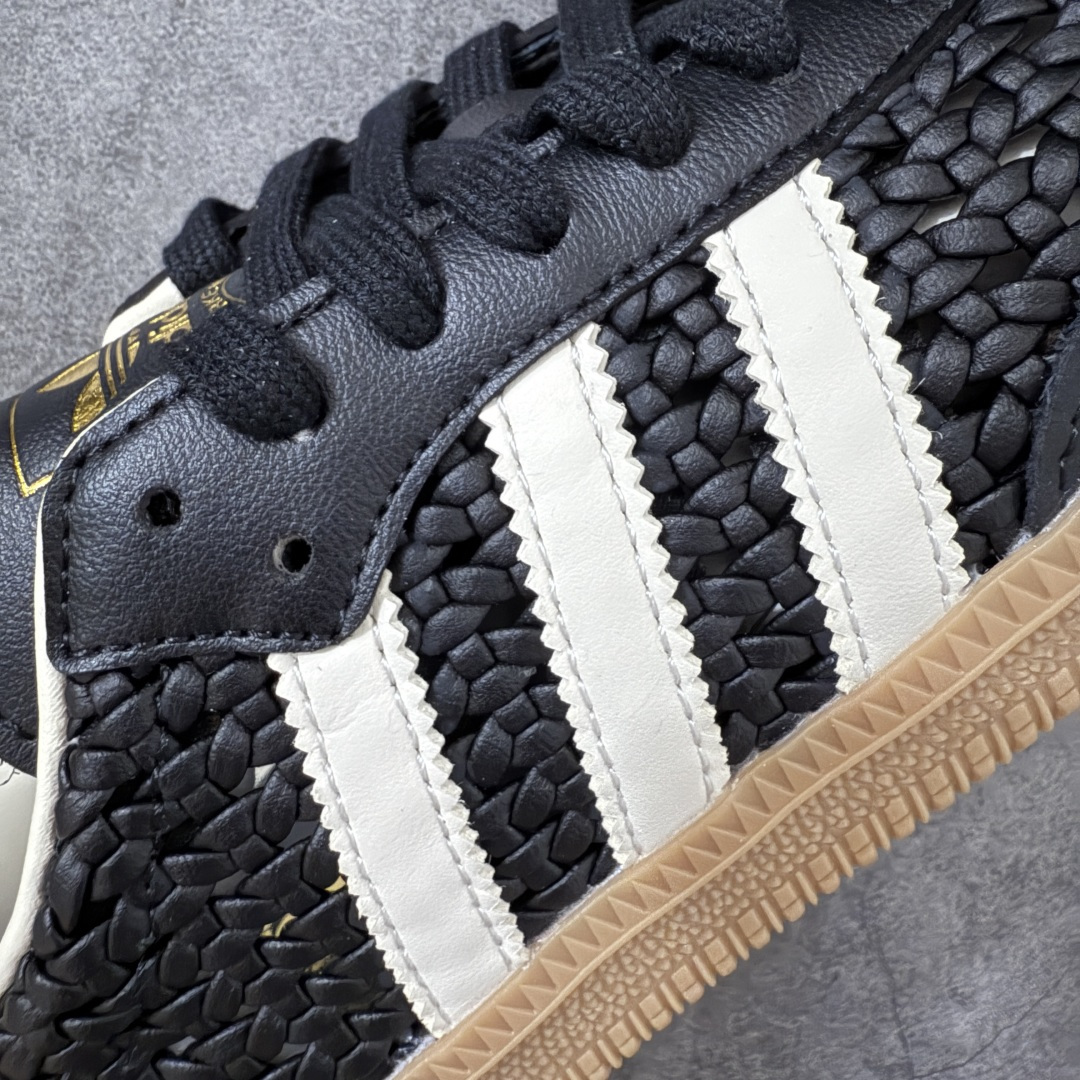图片[4]-【渠道纯原】adidas originals Samba 贴合舒适 德训鞋 男女同款 黑白色 HQ9282 口碑大厂出品 品控大底版型不断改良更新 全套原纸板楦头开发 确保原汁原味 完美呈现桑巴版型 一比一鞋头弧度高度鞋身弧度 原厂头层皮料 东莞正确编织面 区别通货 细节品控鞋型随意对比 正确烫金高频细节 独家私模橡胶大底 原盒原配 尺码：35.5 36 36.5 37.5 38 38.5 39 40 40.5 41 42 42.5 43 44 44.5 45-选品中心