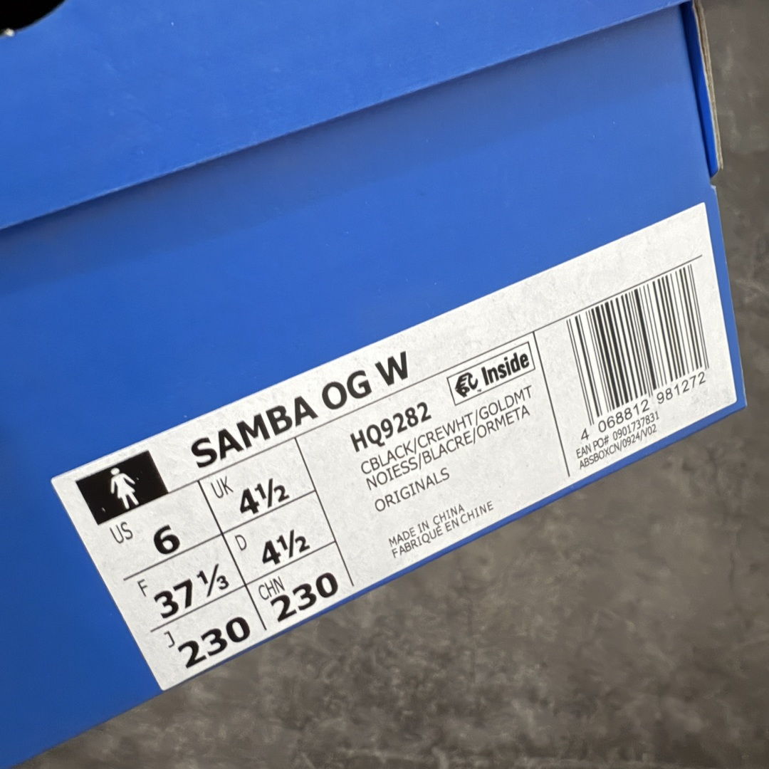 图片[10]-【渠道纯原】adidas originals Samba 贴合舒适 德训鞋 男女同款 黑白色 HQ9282 口碑大厂出品 品控大底版型不断改良更新 全套原纸板楦头开发 确保原汁原味 完美呈现桑巴版型 一比一鞋头弧度高度鞋身弧度 原厂头层皮料 东莞正确编织面 区别通货 细节品控鞋型随意对比 正确烫金高频细节 独家私模橡胶大底 原盒原配 尺码：35.5 36 36.5 37.5 38 38.5 39 40 40.5 41 42 42.5 43 44 44.5 45-选品中心