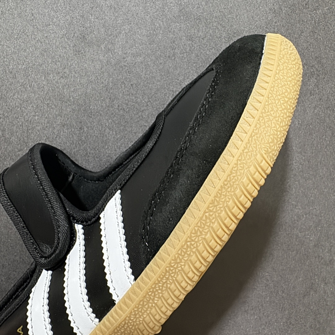 图片[5]-特价【公司级】Adidas Samba Janes阿迪达斯玛丽珍款板鞋懒人一脚蹬运动鞋 Adidas Samba Janes采用皮革材质，Adidas Samba Janes的设计融合了经典与现代元素。它采用了玛丽珍鞋的特色设计，如鞋面上的扣带和环扣装饰，同时保留了Samba鞋的经典三道杠设计和橡胶大底。这款鞋的鞋型修长，中足偏窄，整体贴合感强，适合标准脚型和宽脚型的人群‌ 货号：JH6445 尺码：35 36 36.5 37 38 38.5 39 40 40.5 41 42-选品中心