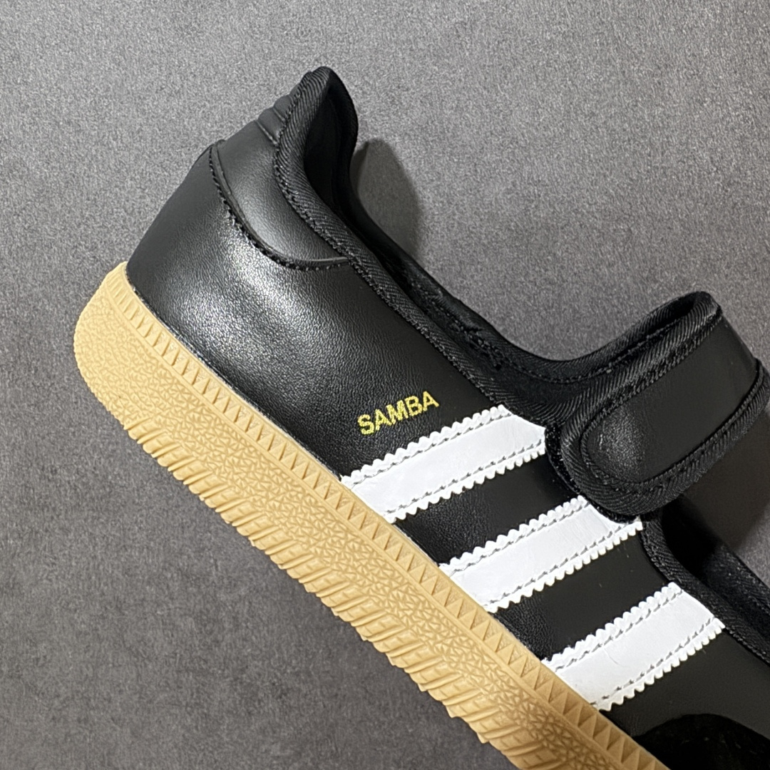 图片[6]-特价【公司级】Adidas Samba Janes阿迪达斯玛丽珍款板鞋懒人一脚蹬运动鞋 Adidas Samba Janes采用皮革材质，Adidas Samba Janes的设计融合了经典与现代元素。它采用了玛丽珍鞋的特色设计，如鞋面上的扣带和环扣装饰，同时保留了Samba鞋的经典三道杠设计和橡胶大底。这款鞋的鞋型修长，中足偏窄，整体贴合感强，适合标准脚型和宽脚型的人群‌ 货号：JH6445 尺码：35 36 36.5 37 38 38.5 39 40 40.5 41 42-选品中心