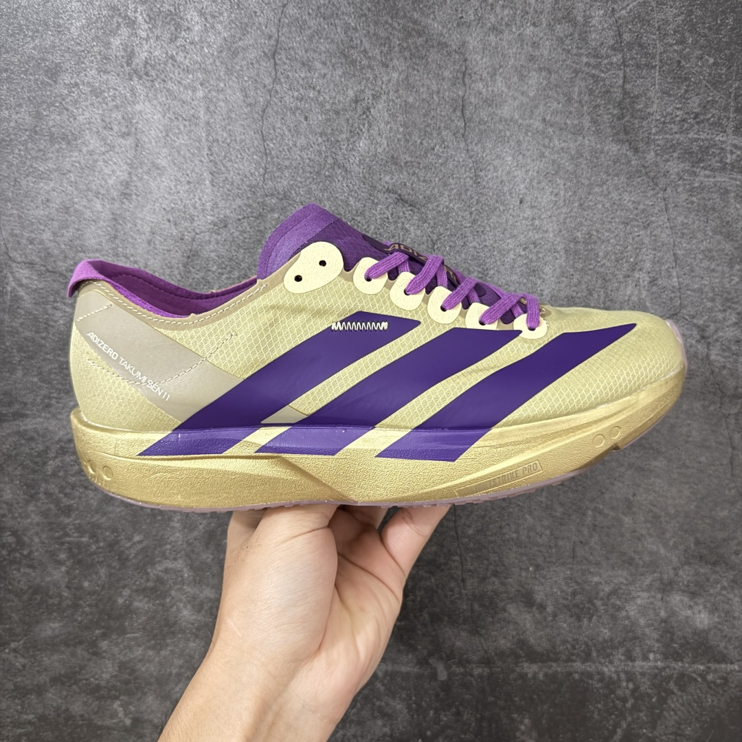 【纯原真碳】Adidas Adizero Takumi Sen 11 W 阿迪达斯 耐磨减震专业跑步鞋 无论是平时训练还是马拉松 让这款跑步鞋伴你畅快开跑 兼具舒适性和结构感 搭载Lightstrike科技 为步伐注入活力 尺码：40-45 货号：JR7414-选品中心