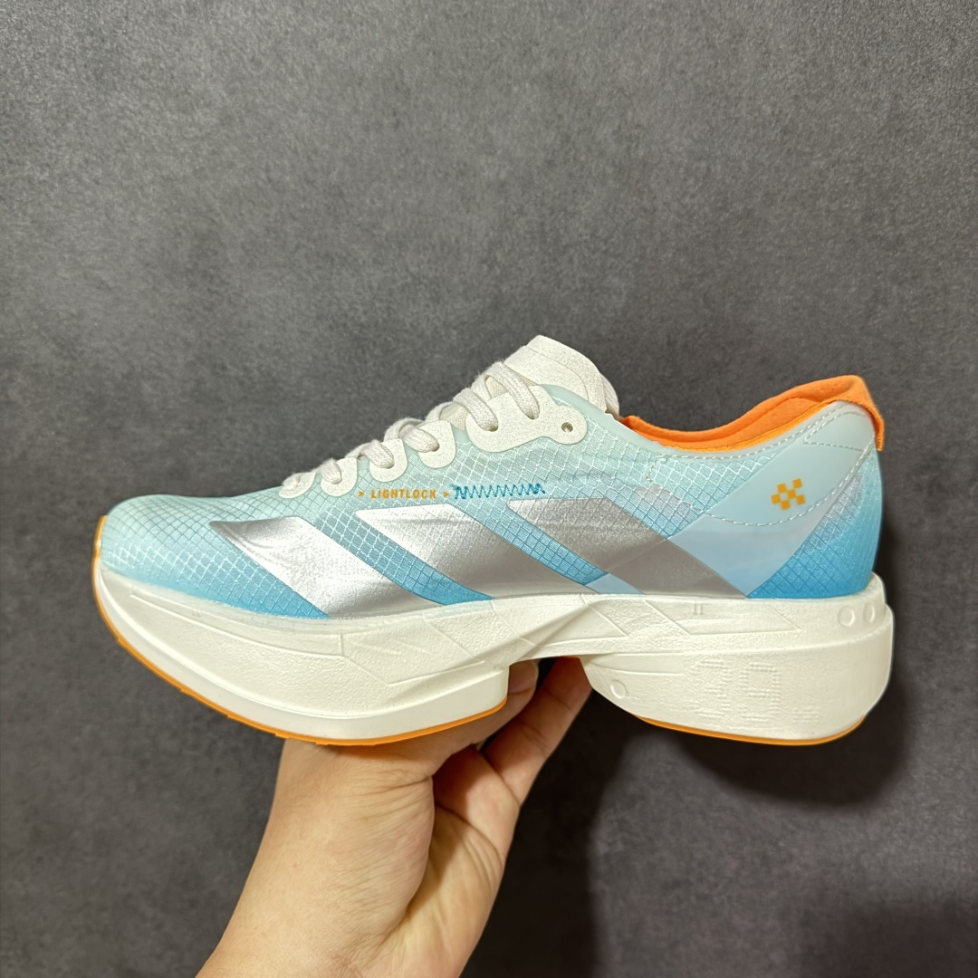 图片[2]-【公司级】adidas Adizero Adios Pro 4 2026年上海半马限定鸳鸯配色 蓝橙 整体外观造型与adiZero Adios Pro EVO 1非常相似 中底配置方面搭载全掌Lightstrike Pro 鞋面采用透气网面示人 契合日常训练鞋的定位 更加耐用 外底给到了马牌橡胶 及上代竞速旗舰adidas Adizero Adios Pro 3区域分布 货号：KH6360 尺码：36 36.5 37 38 38.5 39 40 40.5 41 42 42.5 43 44 44.5 45-选品中心