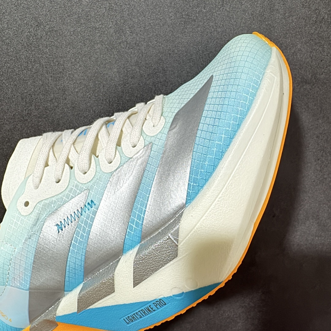 图片[8]-【公司级】adidas Adizero Adios Pro 4 2026年上海半马限定鸳鸯配色 蓝橙 整体外观造型与adiZero Adios Pro EVO 1非常相似 中底配置方面搭载全掌Lightstrike Pro 鞋面采用透气网面示人 契合日常训练鞋的定位 更加耐用 外底给到了马牌橡胶 及上代竞速旗舰adidas Adizero Adios Pro 3区域分布 货号：KH6360 尺码：36 36.5 37 38 38.5 39 40 40.5 41 42 42.5 43 44 44.5 45-选品中心