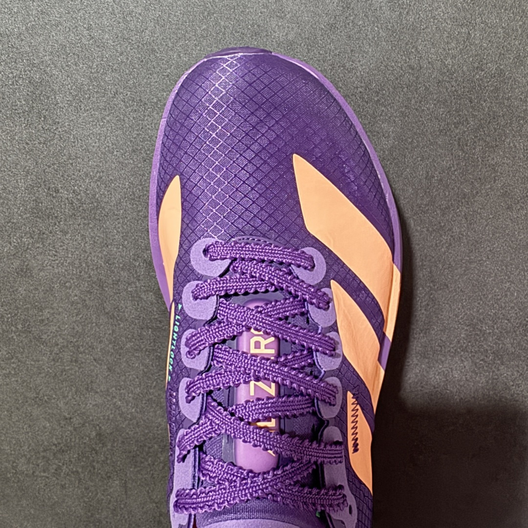 图片[5]-【公司级】ADIZERO ADIOS PRO 4 M 阿迪超轻透气缓震跑鞋   整体外观造型与adiZero Adios Pro EVO 1非常相似 中底配置方面搭载全掌Lightstrike Pro 鞋面采用透气网面示人 契合日常训练鞋的定位 更加耐用 外底给到了马牌橡胶 及上代竞速旗舰adidas Adizero Adios Pro 3区域分布 货号： JR1288 尺码：36-45-选品中心
