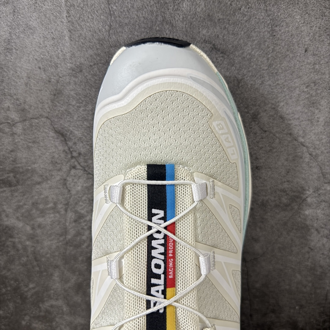 图片[5]-【小绿x版】 Salomon XT-6 Goodbai 新配色477385 萨洛蒙复古潮流户外机能登山跑鞋 纯原外贸平台特供订单 耗时半年巨作 全套原纸板楦头开发 原厂特供网布配套加持 确保原汁原味 完美呈现版型 原档数据独家私模五层组合大底 原装Ortholite轻量化鞋垫 中底布带钢印编号 原厂TPU锁扣 进口港宝加持 后跟自然饱满 还原公司包裹性 鞋面以“锯齿”状的包裹系统呈现 在基色底之下加入了各种色点缀 将公司的最新技术和时尚前卫的造型融入耐用的长跑款式中 鞋面由 TPU 薄膜制成 并焊接在高耐磨网眼上 使其既时尚又坚固 由 ACS底盘支撑 可增强稳定性和支撑力 以及由橡胶凸耳 Contragrip外底覆盖的 EVA 缓冲中底 旨在应对崎岖的地形 鞋舌上的彩色Salomon 标签、Quicklace 系统以及鞋头、鞋舌和鞋跟上的附加品牌使细节更加完美 让穿着者可以轻松驾驭户外与通勤下的任何运动生活场景 无缝鞋身户外随意纵横 颜值与脚感兼备 出街通勤 绝对非常吸睛 你值得拥有 尺码：36 36.5 37.5 38 38.5 39 40 40.5 41 42 42.5 43 44 44.5 45-选品中心