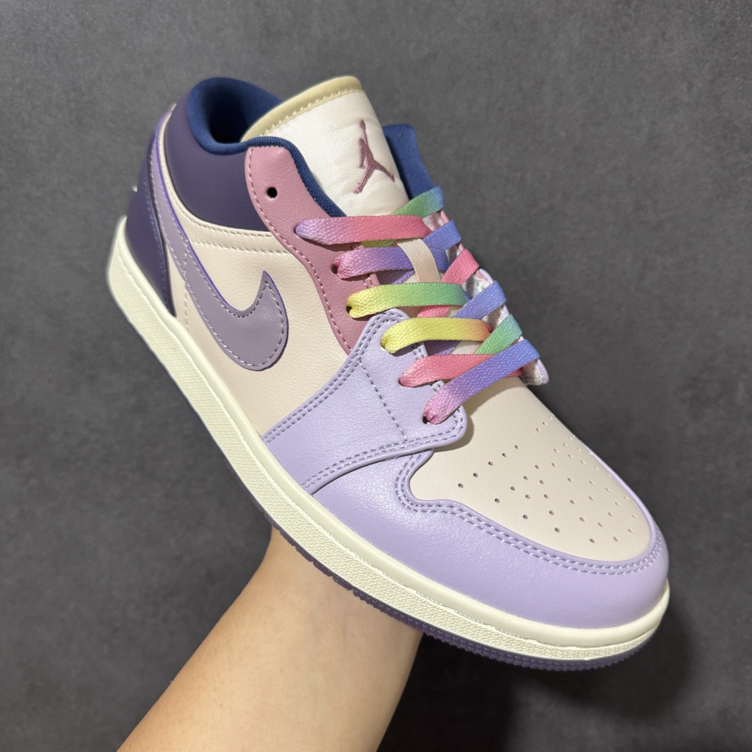 图片[3]-【公司级】Nike Jordan Air Jordan 1 low 皮革 潮流 彩蛋 复活节 减震支撑轻便 低帮 复古篮球鞋 女款 颜色；粉紫色 货号；DZ2768-651 尺码；36-45（带半码）-选品中心