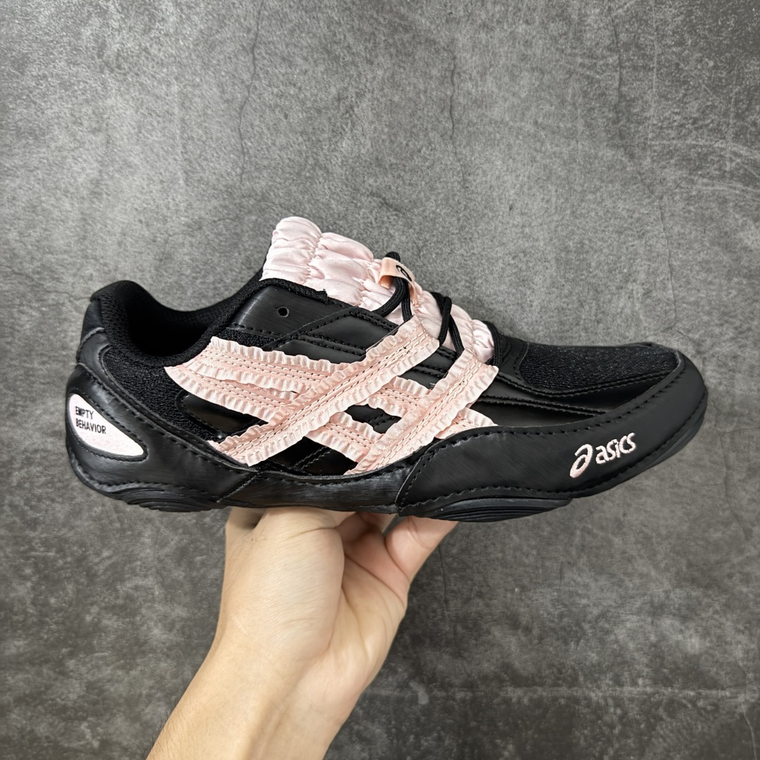 【原厂版】ASICS HYPERSYNC 薄底德训鞋 时尚经典透气包裹性轻便低帮生活休闲鞋女款 黑粉花边 尺码:36 36.5 37.5 38 38.5 39 40 40.5 41.5-选品中心