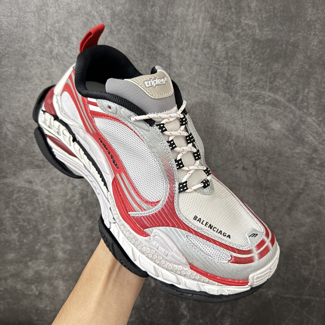 图片[3]-【i8纯原】Balenciaga巴黎世家24代 Triple S .2 白红 低帮 老爹鞋 市场老牌巴黎世家大厂出品 品质价格无需多言 原鞋原材料打造 一比一细节还原 此款相对之前款式轻质很多 超厚鞋底增高4-5cm 高街风格 货号：865849WTR2G1800 尺码：36-46-选品中心