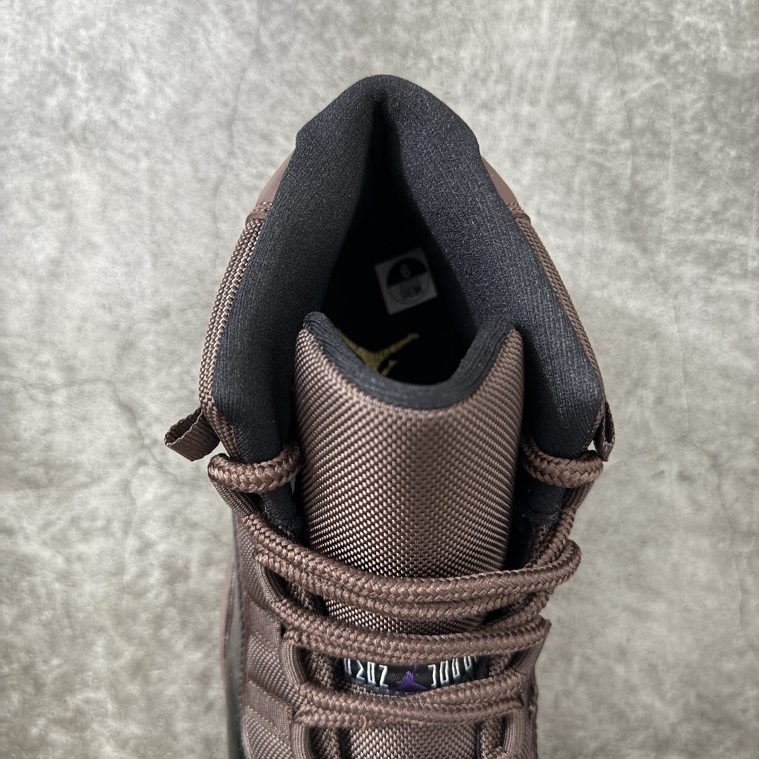 图片[8]-【外贸版】Air Jordan 11 Retro 黑棕黑咖啡 货号：CT8012-200   原楦原档案数据开模打造 原厂中底拉帮钢印 原厂漆皮 防冻不开裂 头层皮料 原装鞋撑 水晶大底正确色度色泽 原楦原数据刺绣 原厂车缝走线及对位 毫厘不差 飞人logo采用原数据电脑刺绣 原装正品碳纤维真实碳板 增强抗扭 原内标 原盒标 正确官方原盒 原厂防氧化水晶外底 原厂配套厂全掌solo气垫 尺码：40 40.5 41 42 42.5 43 44 44.5 45 46 47.5 48.5-选品中心