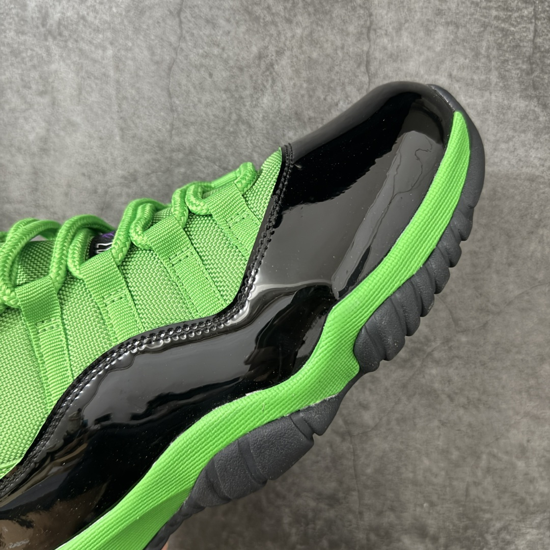 图片[6]-【外贸版】Air Jordan 11 Retro 黑绿 货号：CT8012-310   原楦原档案数据开模打造 原厂中底拉帮钢印 原厂漆皮 防冻不开裂 头层皮料 原装鞋撑 水晶大底正确色度色泽 原楦原数据刺绣 原厂车缝走线及对位 毫厘不差 飞人logo采用原数据电脑刺绣 原装正品碳纤维真实碳板 增强抗扭 原内标 原盒标 正确官方原盒 原厂防氧化水晶外底 原厂配套厂全掌solo气垫 尺码：40 40.5 41 42 42.5 43 44 44.5 45 46 47.5 48.5-选品中心