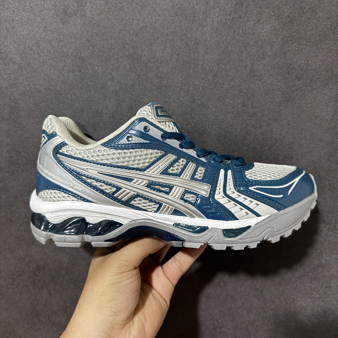 【公司级】Asics Gel-Kayano 14 亚瑟士运动休闲透气专业跑鞋 采用工程弹性双层再生针织密度鞋面材质 后跟3D可视GEL缓震乳胶物料 升级FF BLAST PLUS全新缓震中底部位科技材质 外置高耐磨橡胶外底 稳步升级,跑出节奏 货号:1203A537-021 尺码:36-46.5-选品中心