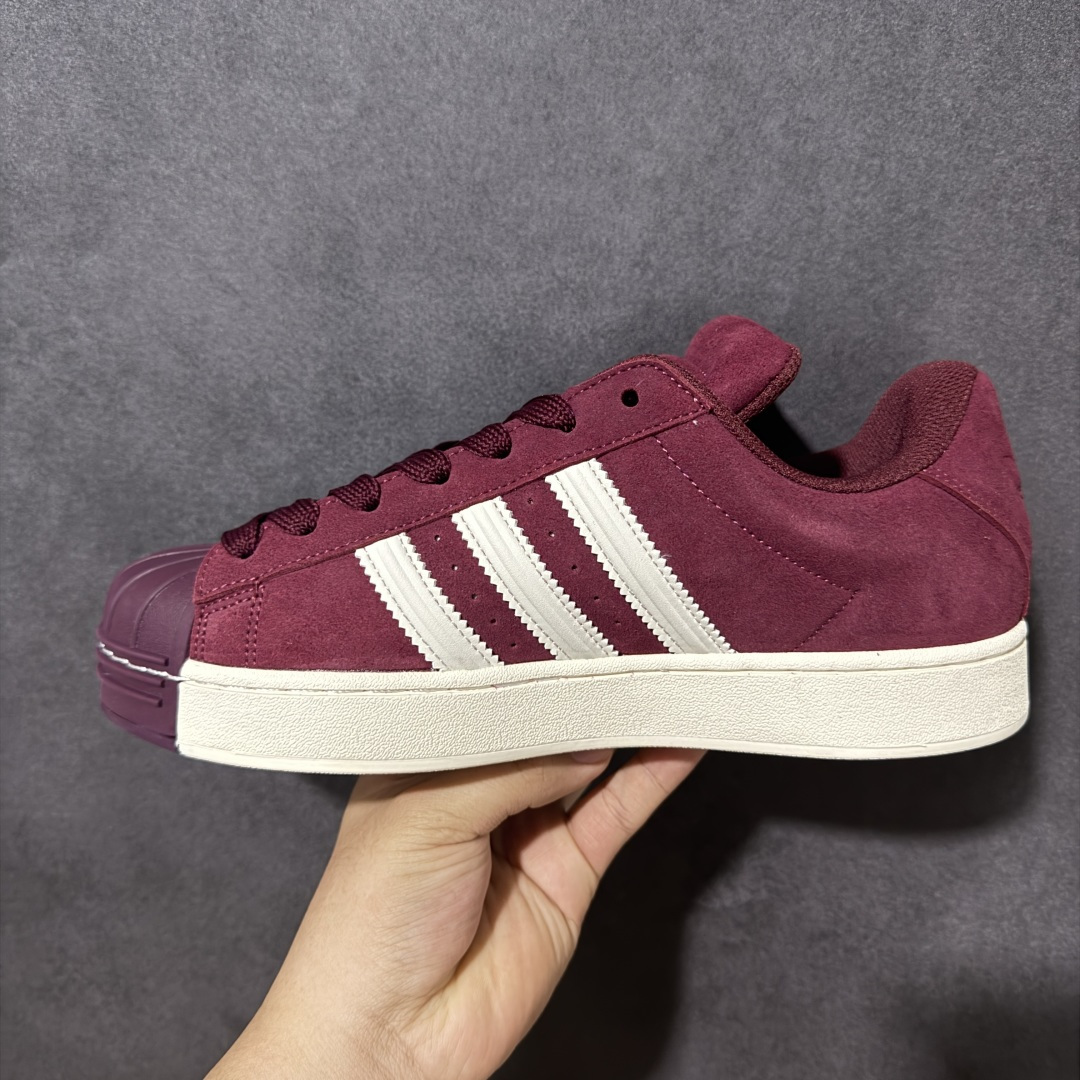 图片[2]-【公司级】Adidas Superstar 2 ST KI3563 贝壳头3.0低帮休闲面包鞋 暗红乳白KI3563  #胖版贝壳头 填充超饱满的面包鞋身 包裹感超棒 标志性贝壳头做了加宽设计 防撞耐造  尺码：35 36 36 36.5 37 38 38.5 39 40 40.5 41 42 42.5 43 44 44.5 45-选品中心