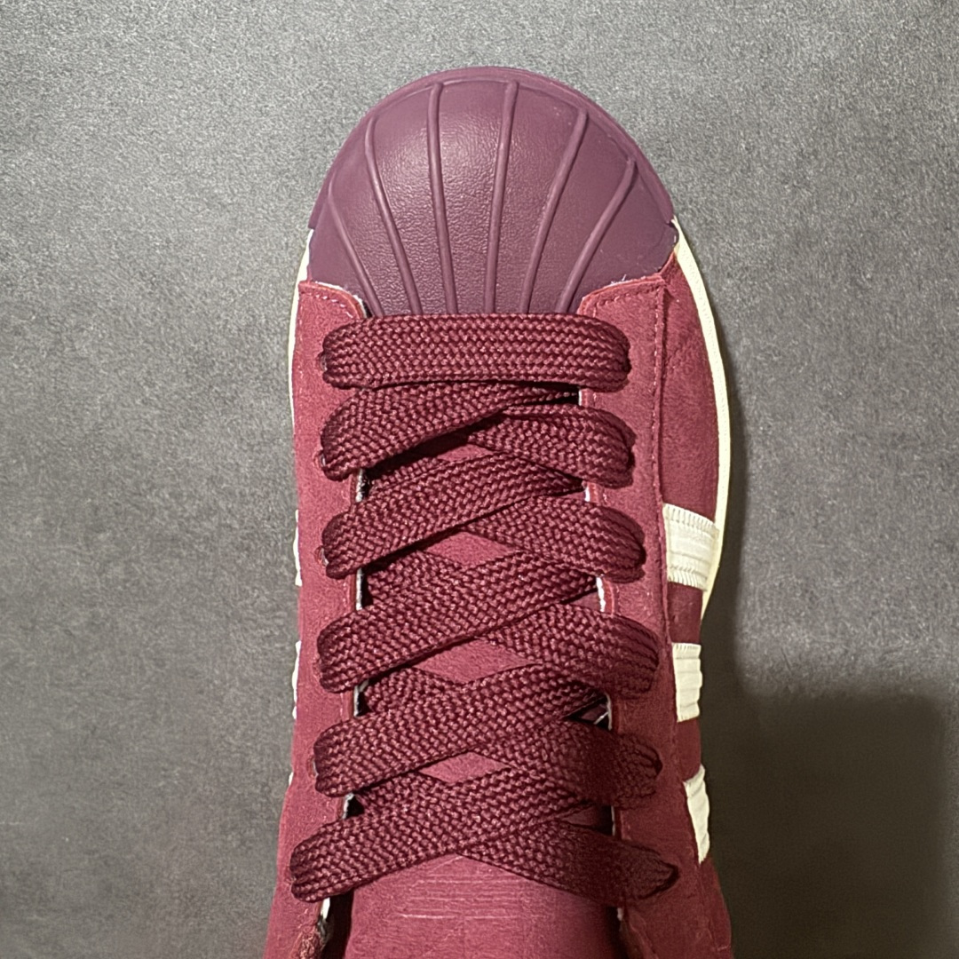 图片[5]-【公司级】Adidas Superstar 2 ST KI3563 贝壳头3.0低帮休闲面包鞋 暗红乳白KI3563  #胖版贝壳头 填充超饱满的面包鞋身 包裹感超棒 标志性贝壳头做了加宽设计 防撞耐造  尺码：35 36 36 36.5 37 38 38.5 39 40 40.5 41 42 42.5 43 44 44.5 45-选品中心