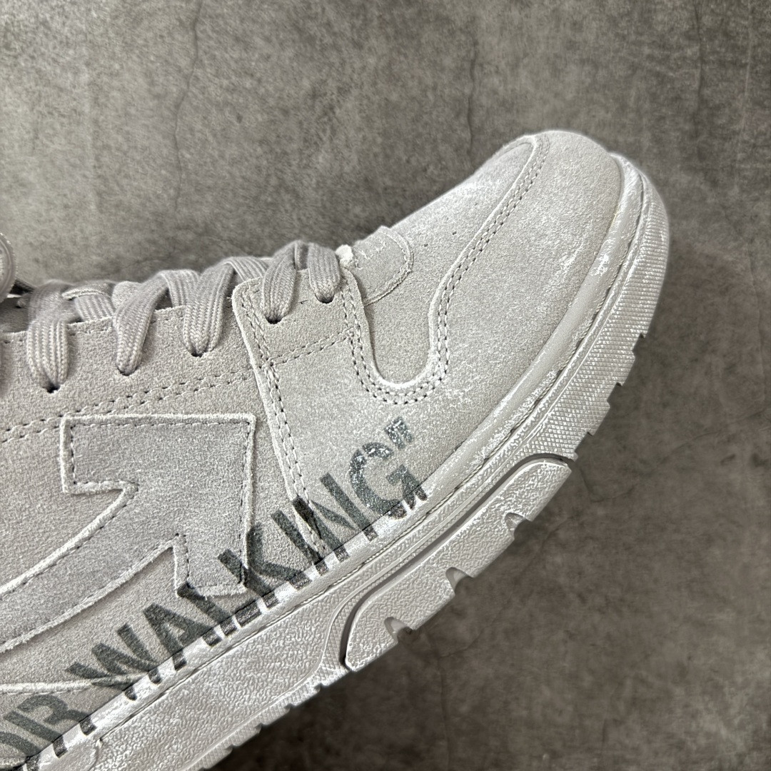 OFF-WHITE Out Of Office OW低帮时尚板鞋 灰麂皮杨幂同款 由经典配色打造 箭头符