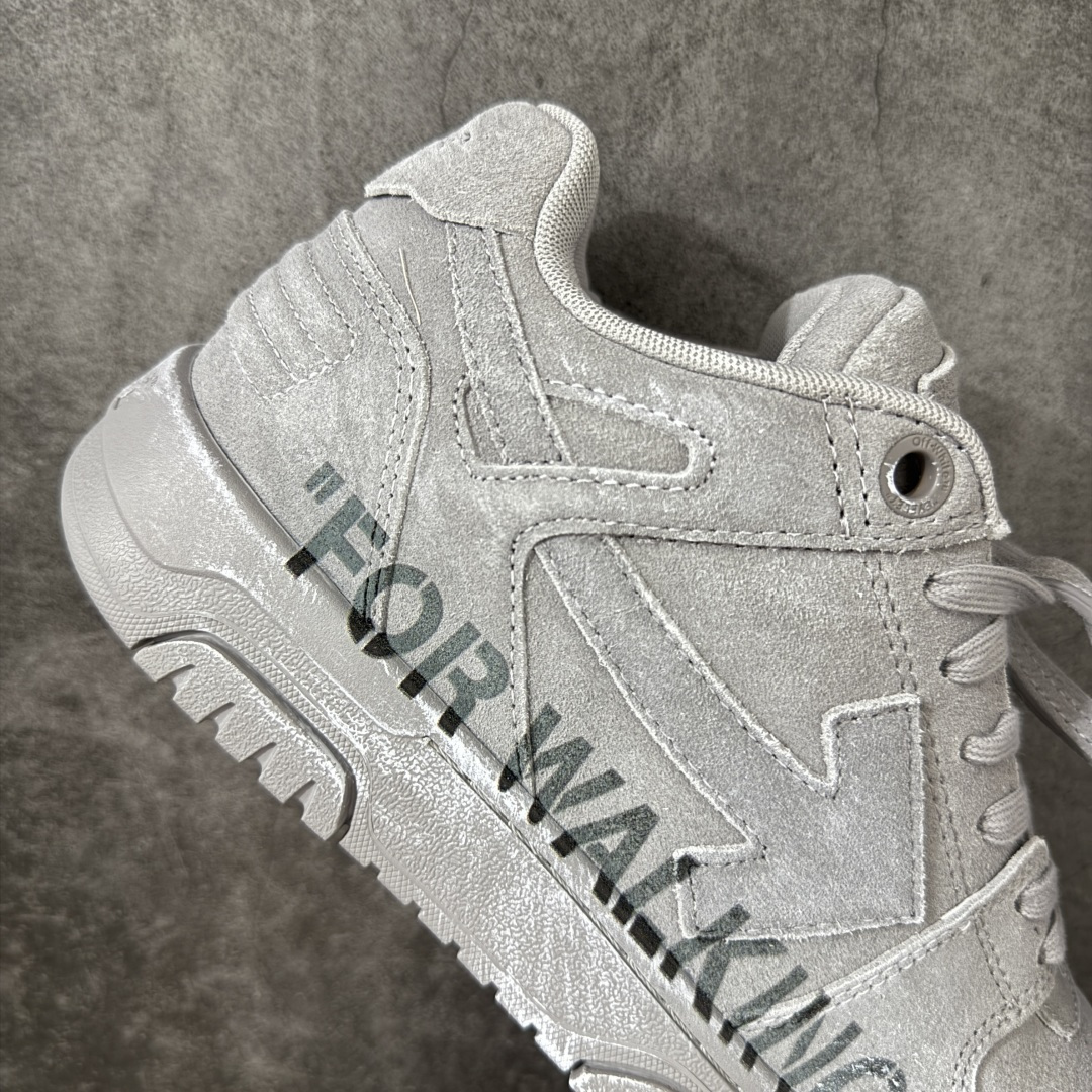 OFF-WHITE Out Of Office OW低帮时尚板鞋 灰麂皮杨幂同款 由经典配色打造 箭头符