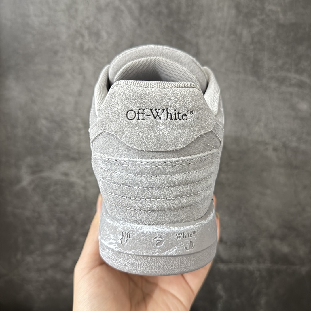 OFF-WHITE Out Of Office OW低帮时尚板鞋 灰麂皮杨幂同款 由经典配色打造 箭头符