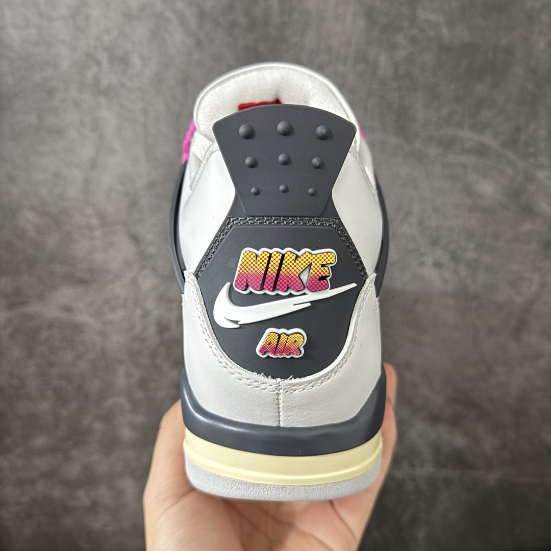 Air Jordan 4 Retro Comic 舒适贴合 支撑 复古篮球鞋 男款 AJ4白黑粉 货号J