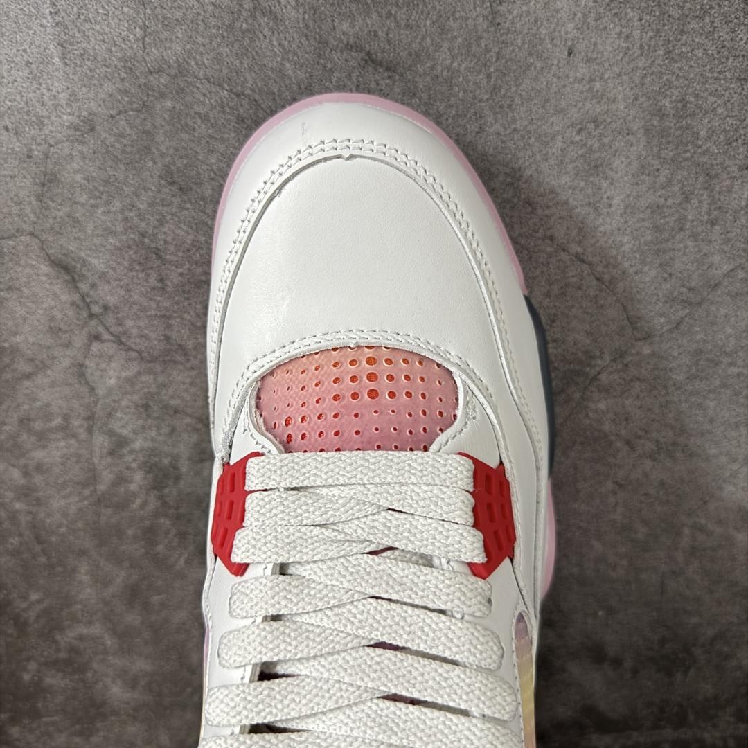 Air Jordan 4 Retro Comic 舒适贴合 支撑 复古篮球鞋 男款 AJ4白黑粉 货号J