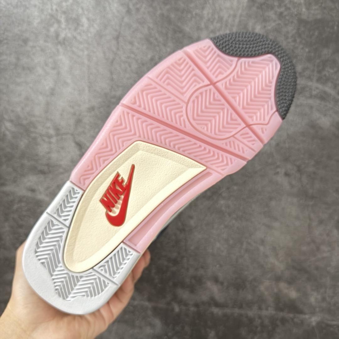 Air Jordan 4 Retro Comic 舒适贴合 支撑 复古篮球鞋 男款 AJ4白黑粉 货号J