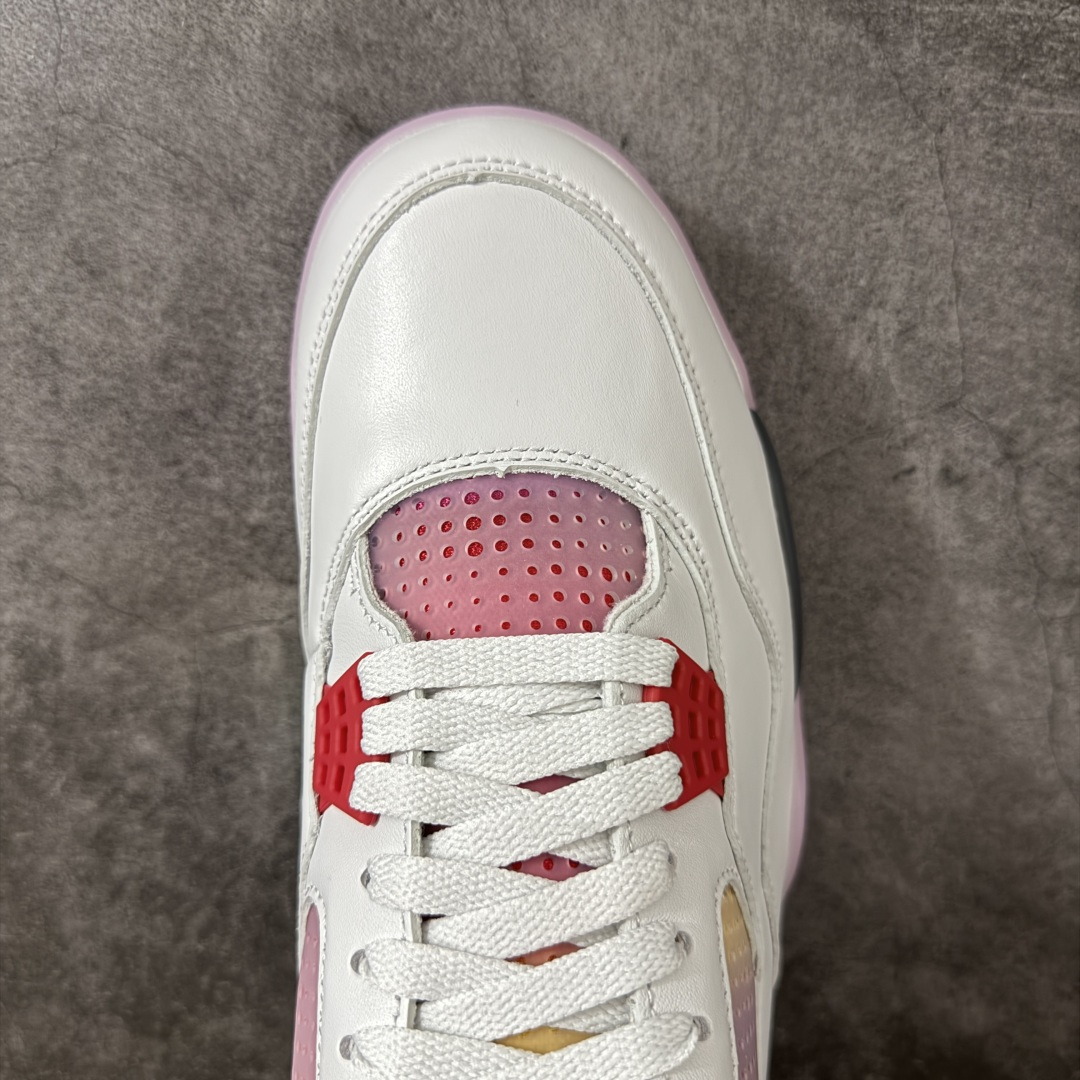 Air Jordan 4 Retro Comic 舒适贴合 支撑 复古篮球鞋 男款 AJ4白黑粉 货号J