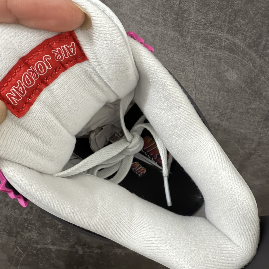 Air Jordan 4 Retro Comic 舒适贴合 支撑 复古篮球鞋 男款 AJ4白黑粉 货号J