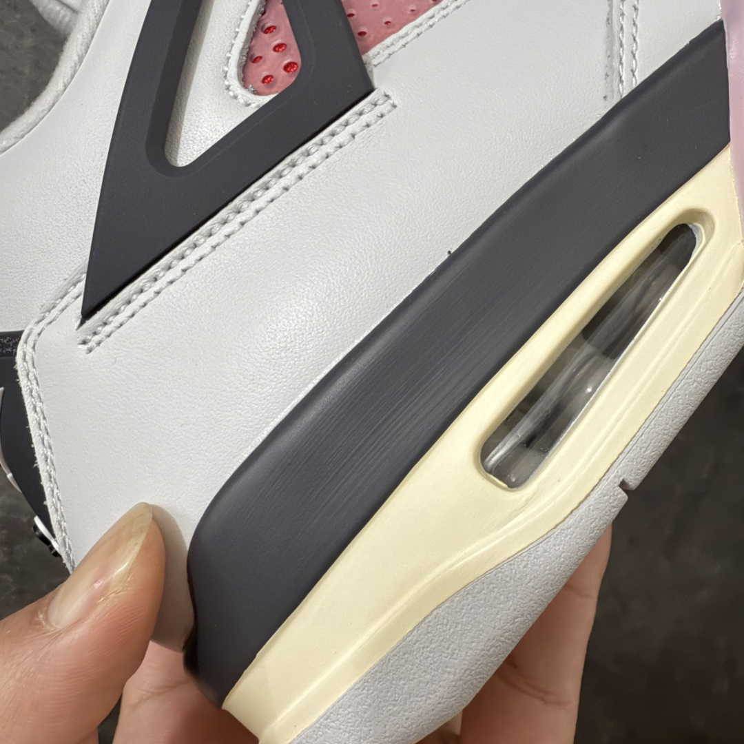 Air Jordan 4 Retro Comic 舒适贴合 支撑 复古篮球鞋 男款 AJ4白黑粉 货号J