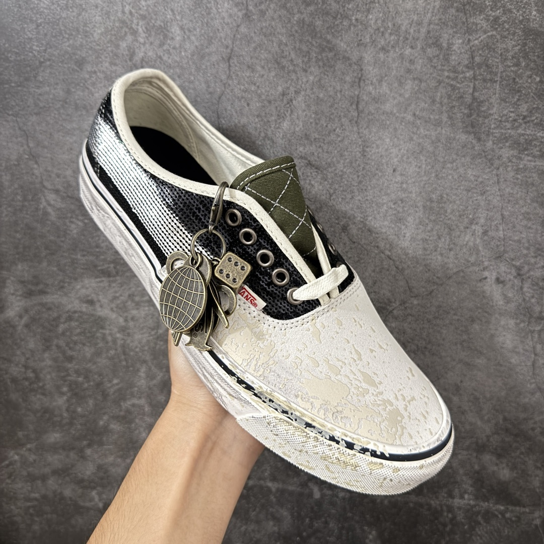 Vans Premium LX Authentic 44“Charms” 复古亮片做旧泼墨鞋身麂皮拼接渐